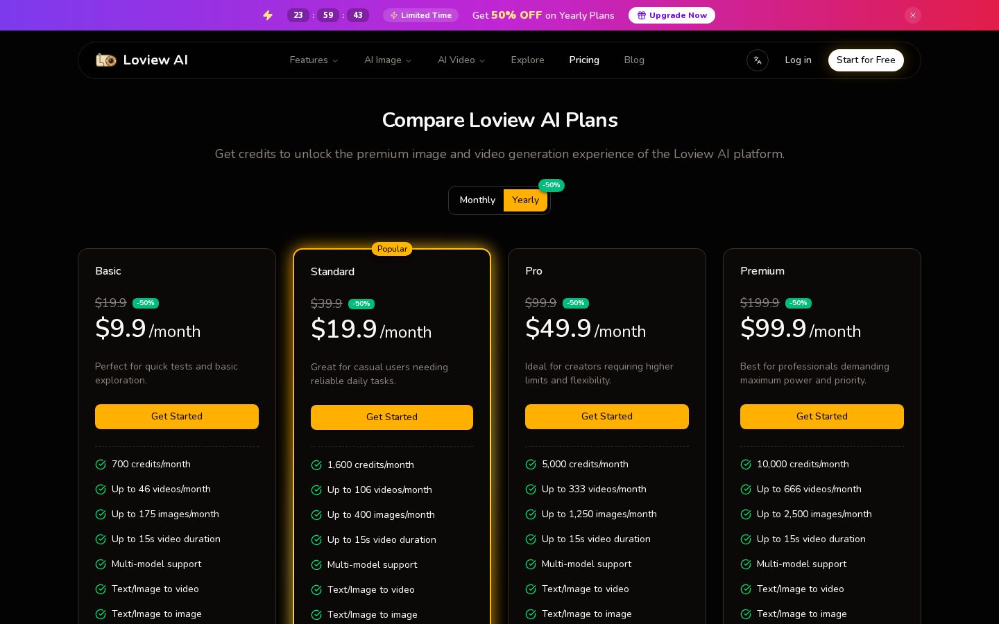 Loview AI Pricing