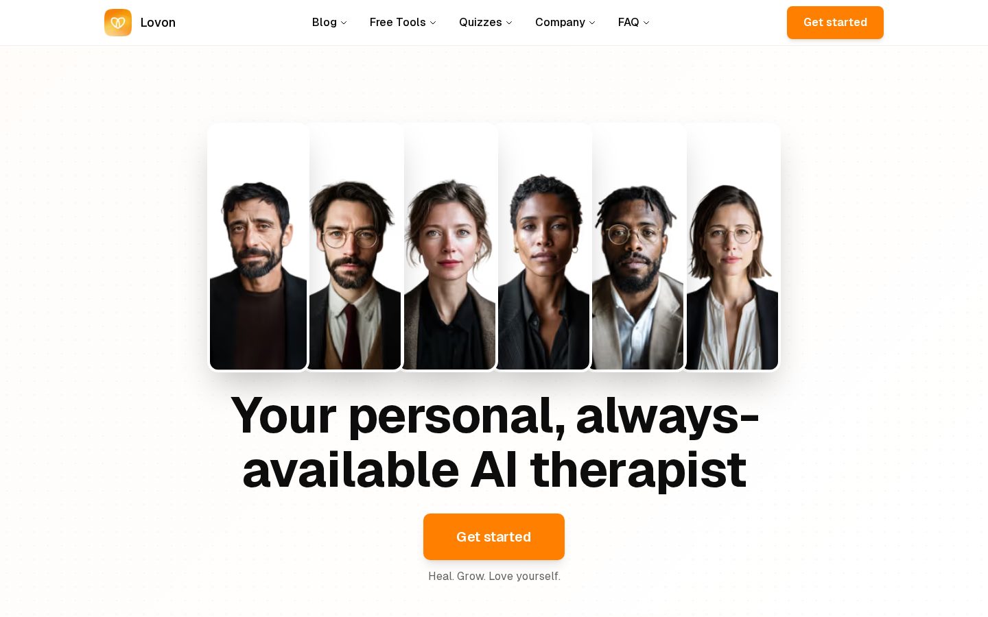Lovon AI Therapy Homepage