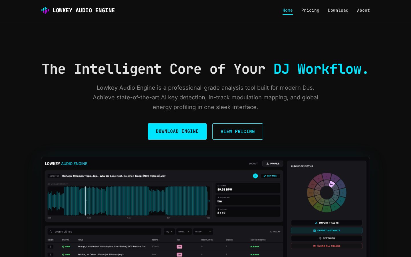 Lowkey Audio Engine Homepage