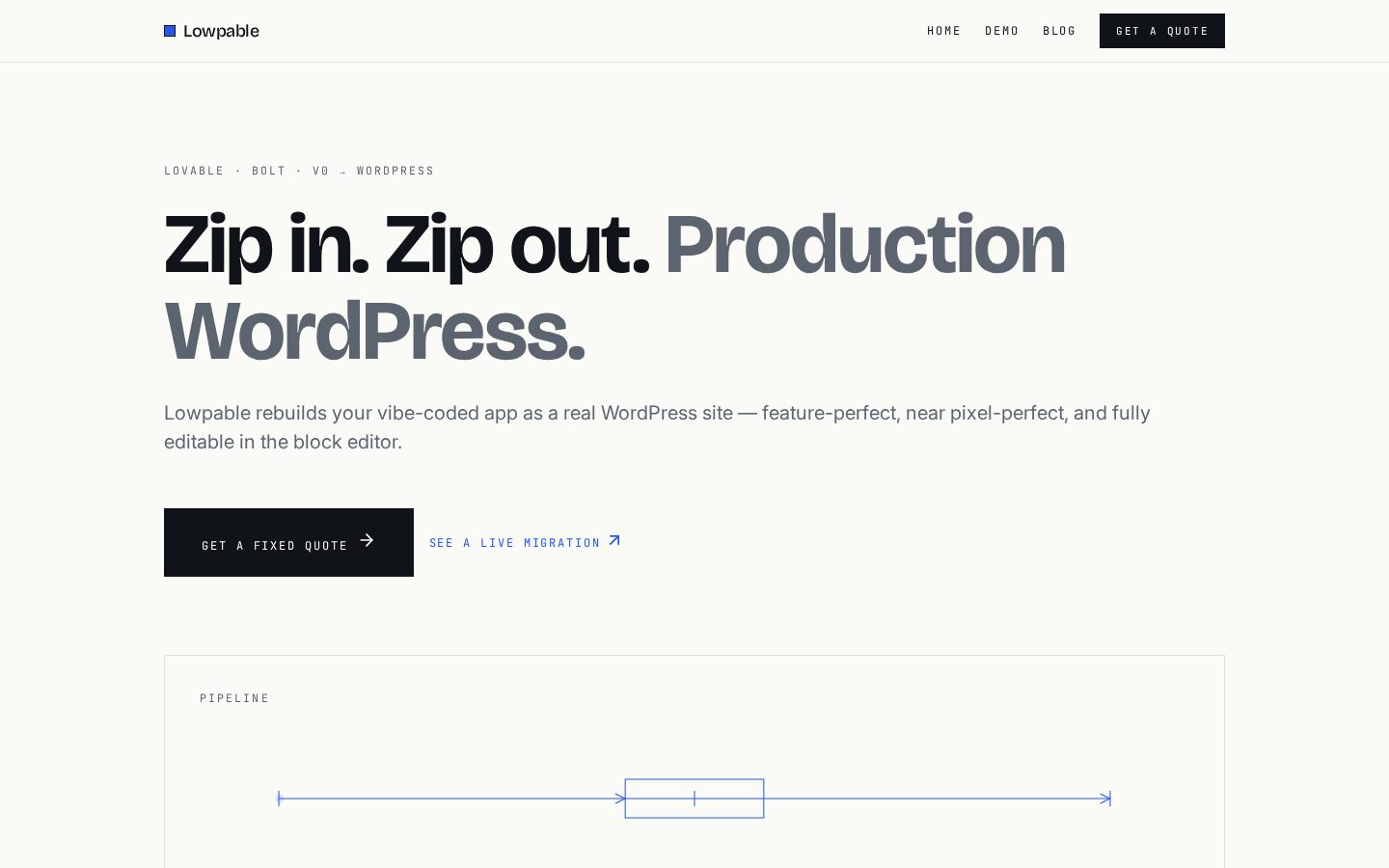 Lowpable Homepage
