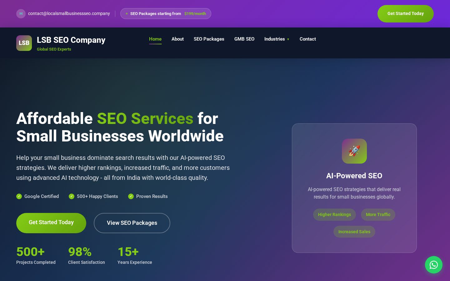 LSB SEO Company Homepage