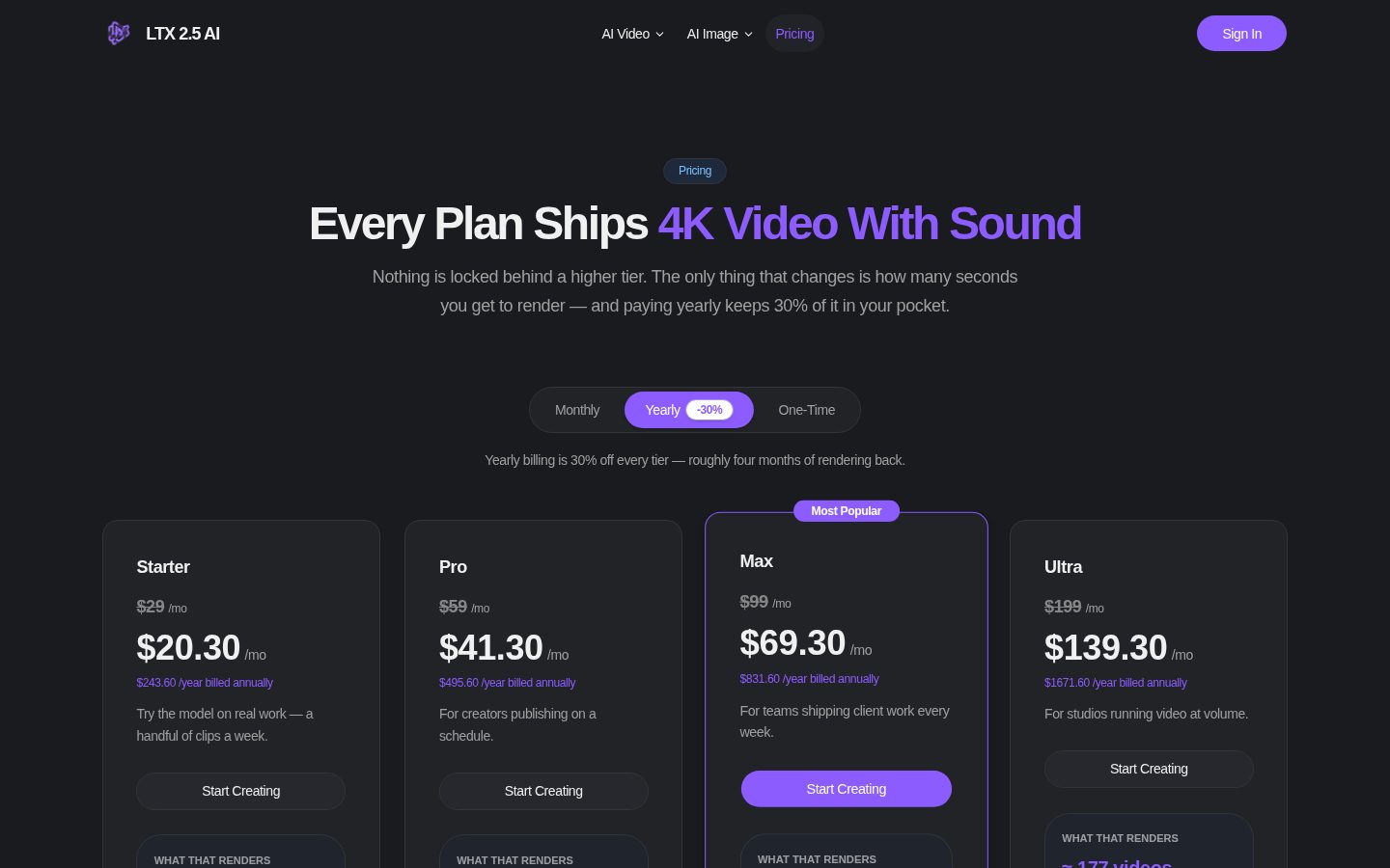 LTX 2.3 AI Video Generator Pricing