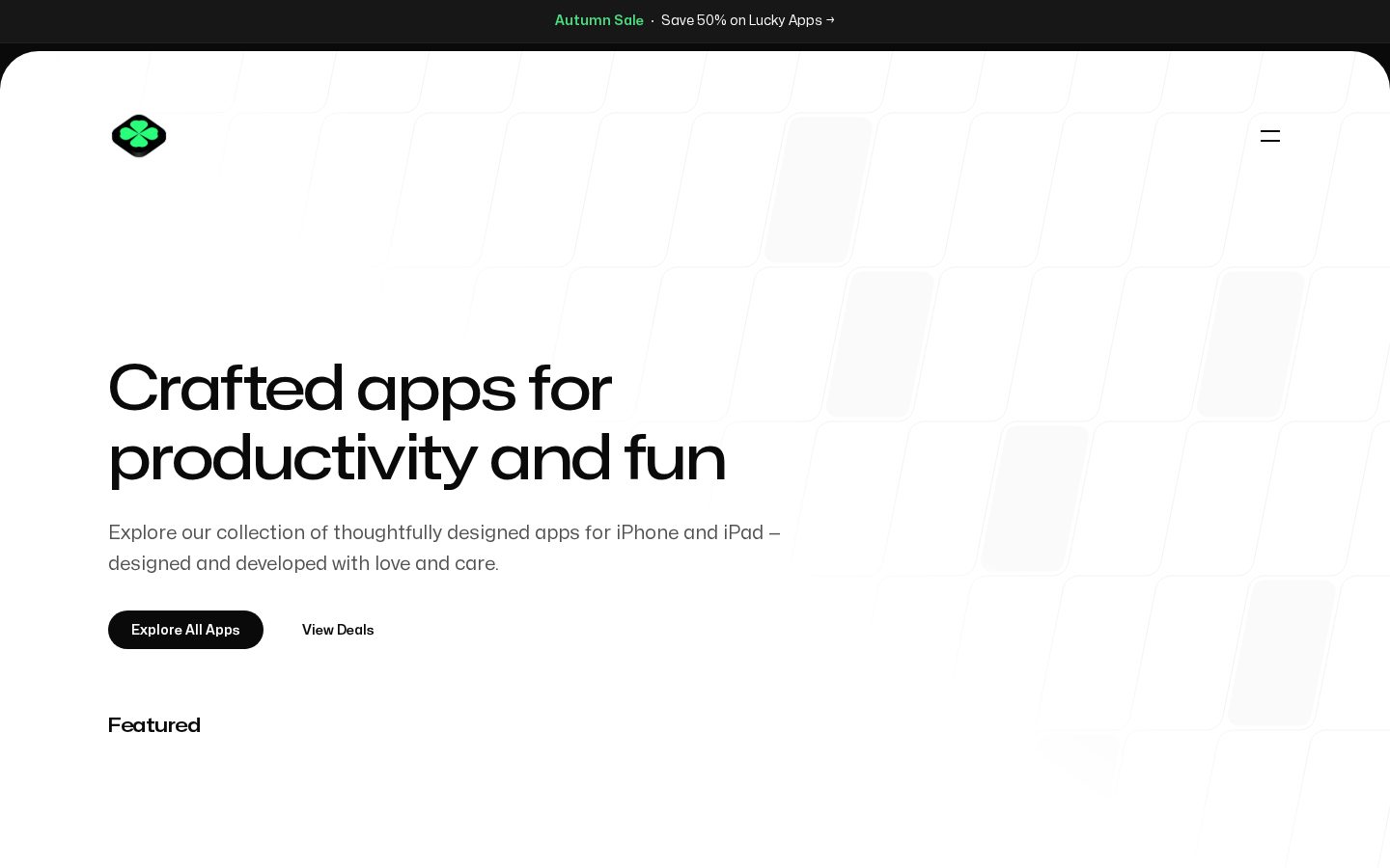 Lucky Apps Homepage