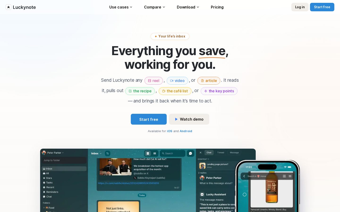 Luckynote Homepage
