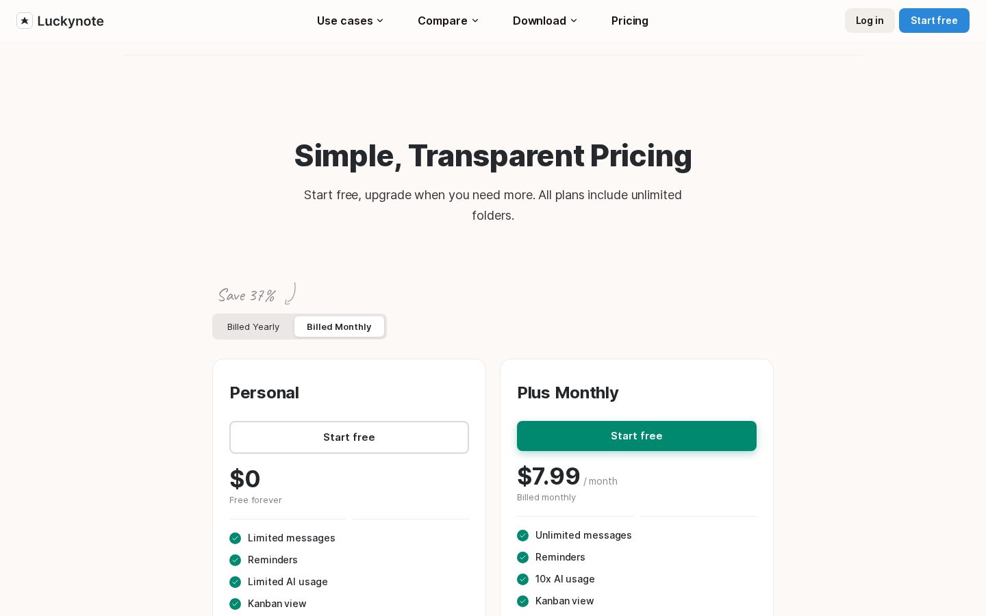 Luckynote Pricing