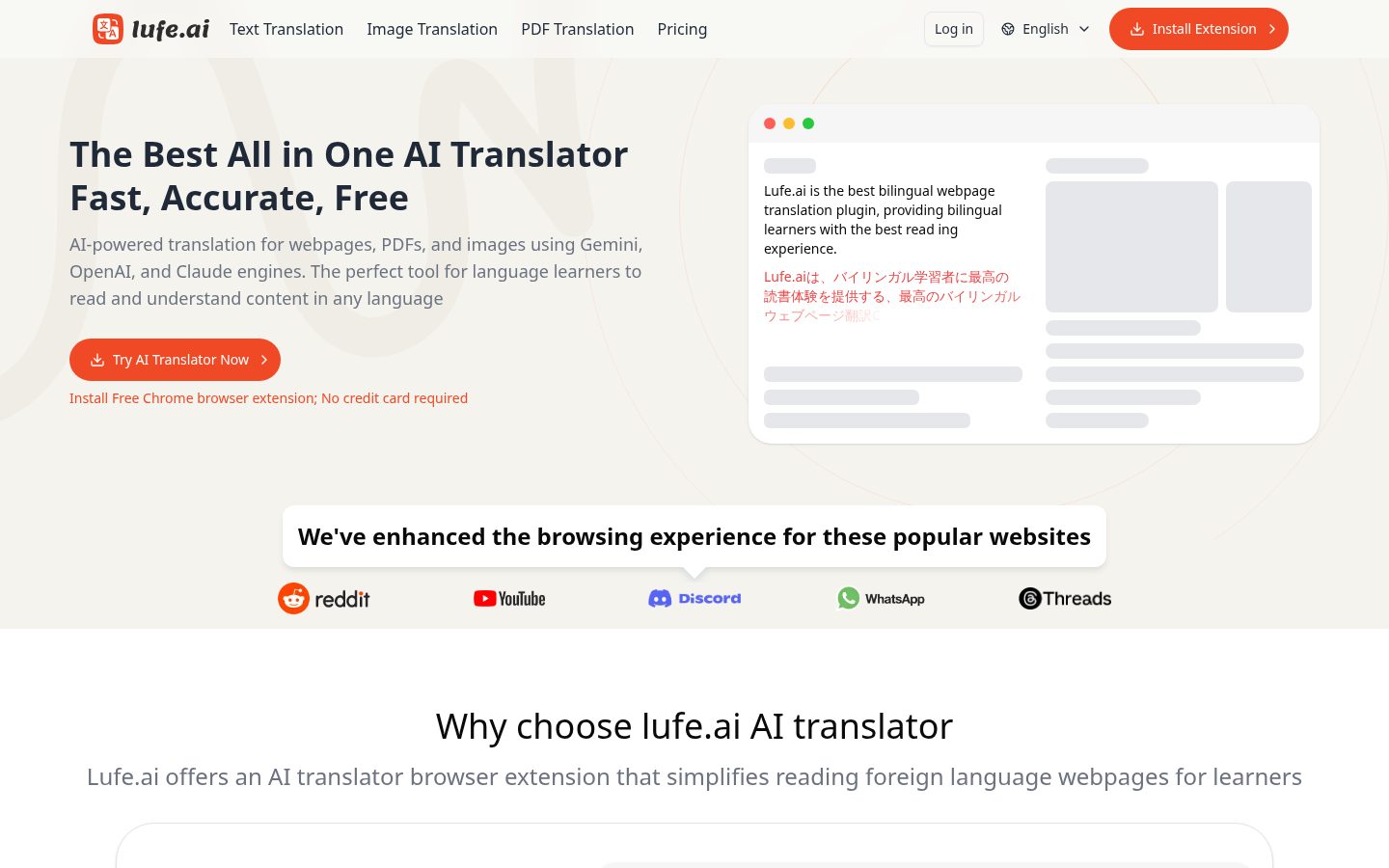 Lufe AI Homepage