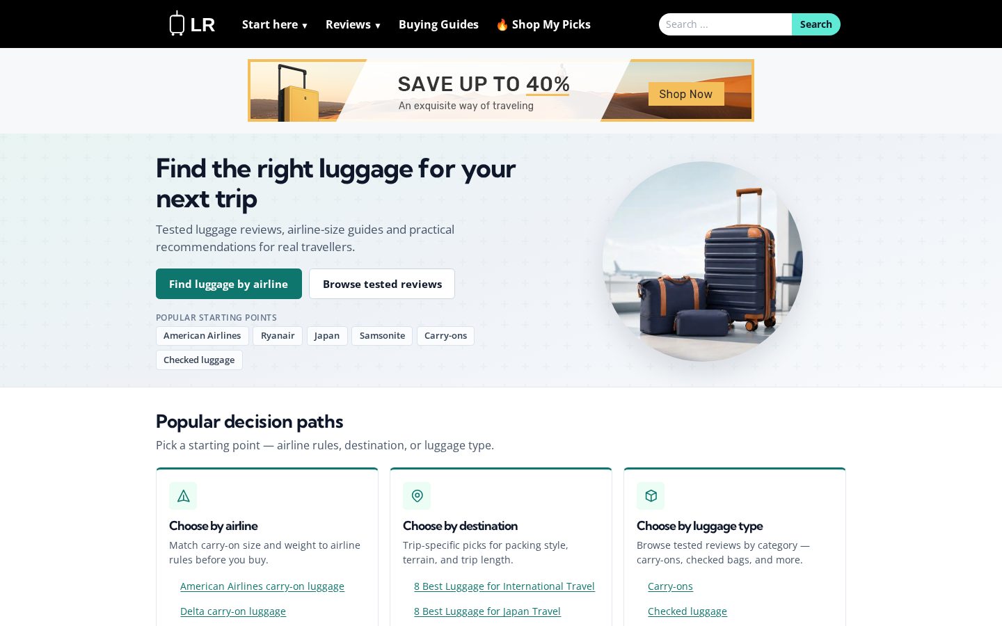 LuggageRate Homepage