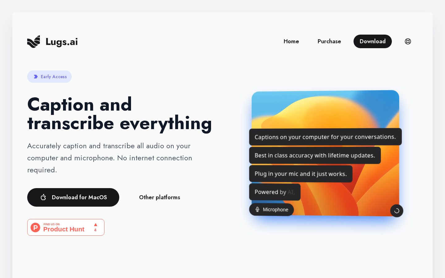 Lugs.ai Homepage