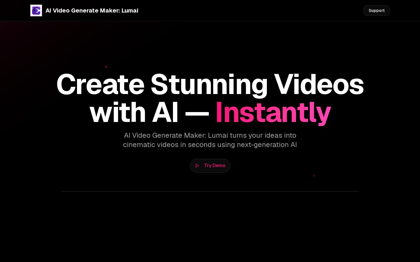 Luma AI Video Homepage