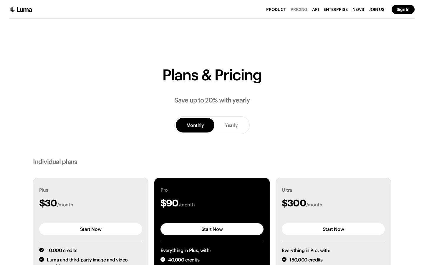 Luma Uni 1.1 API Pricing