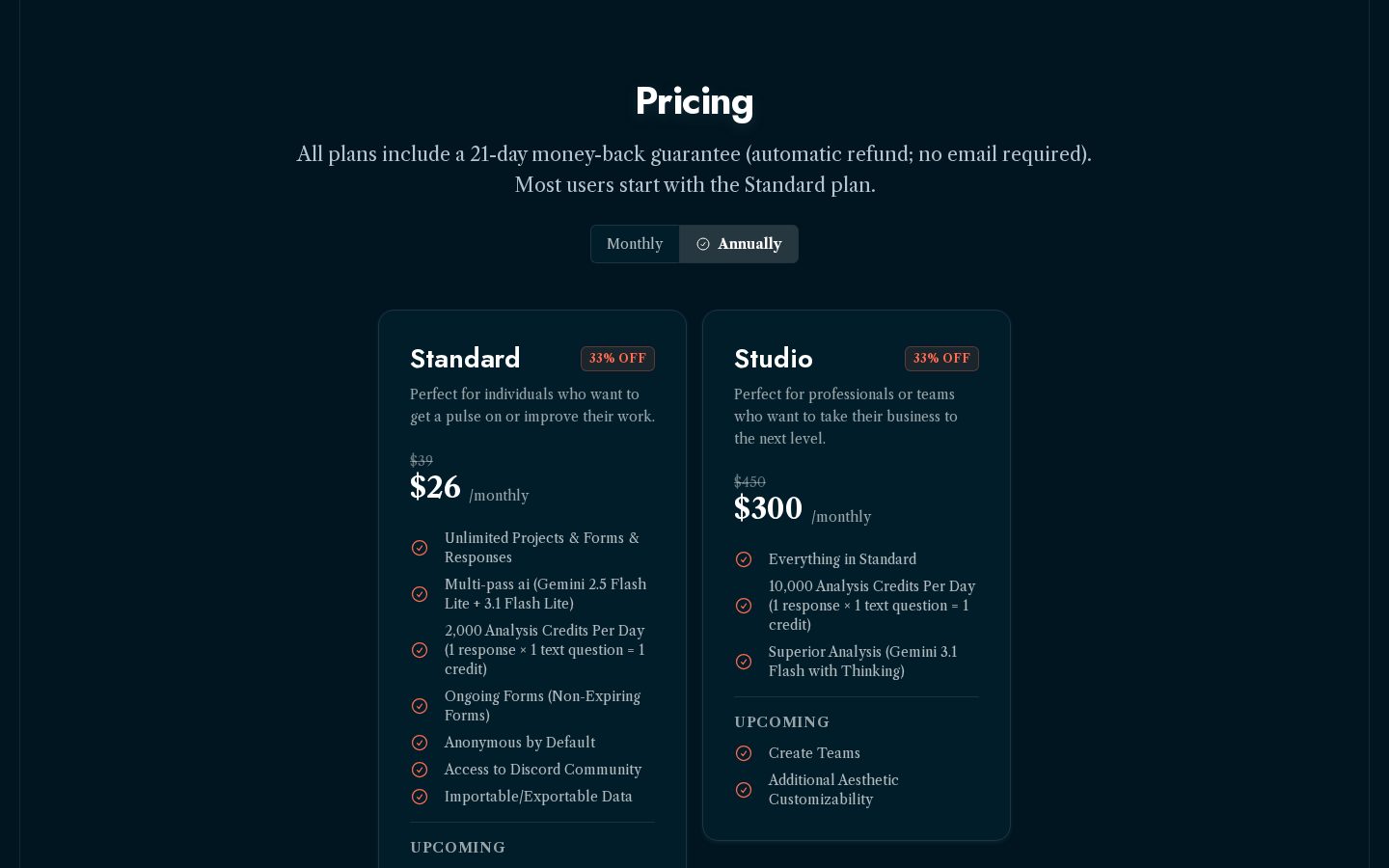 lumeforms Pricing