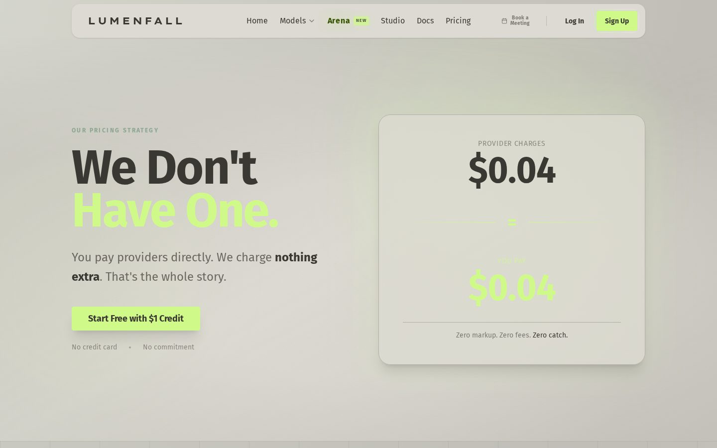 Lumenfall Pricing