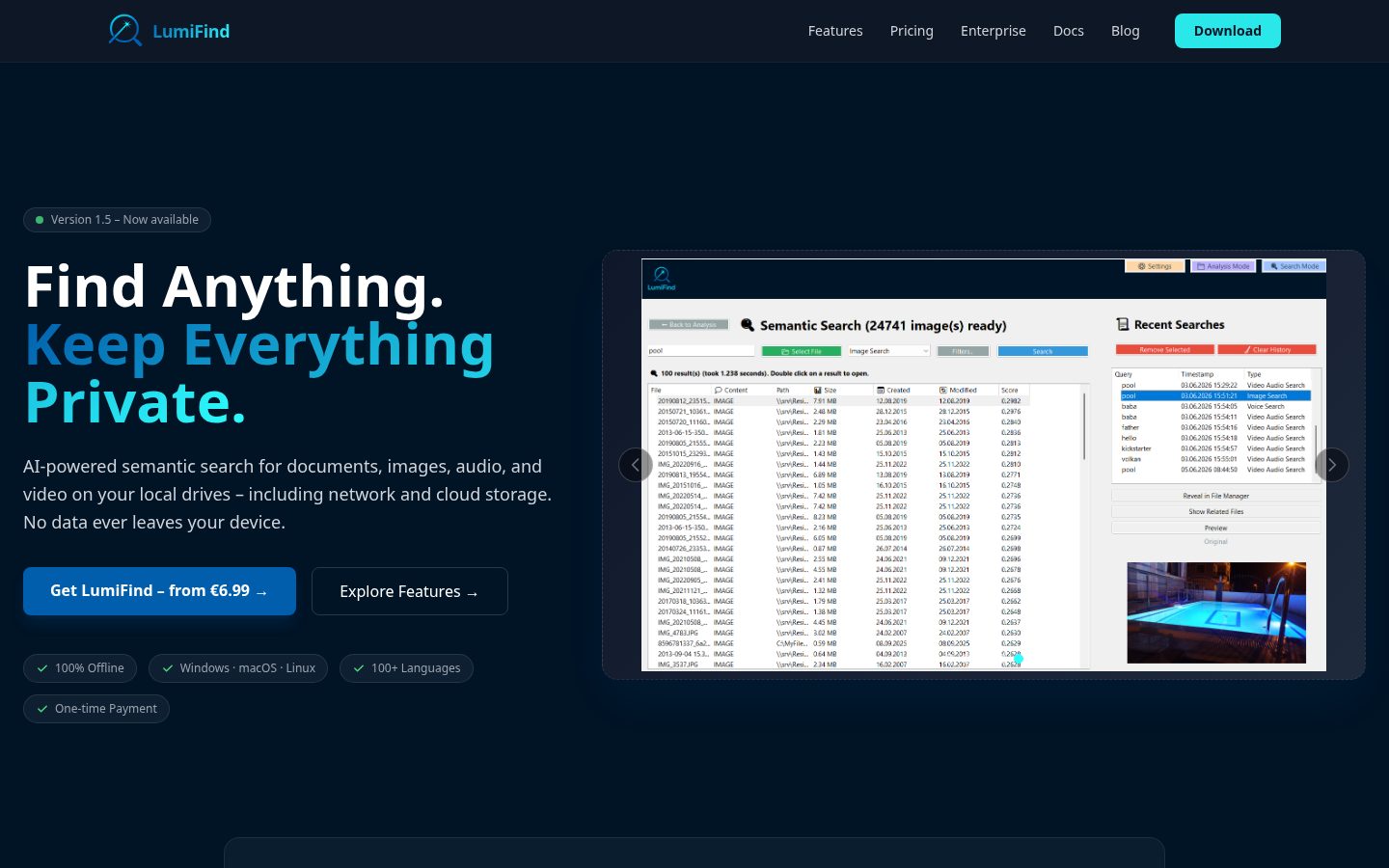 LumiFind Homepage