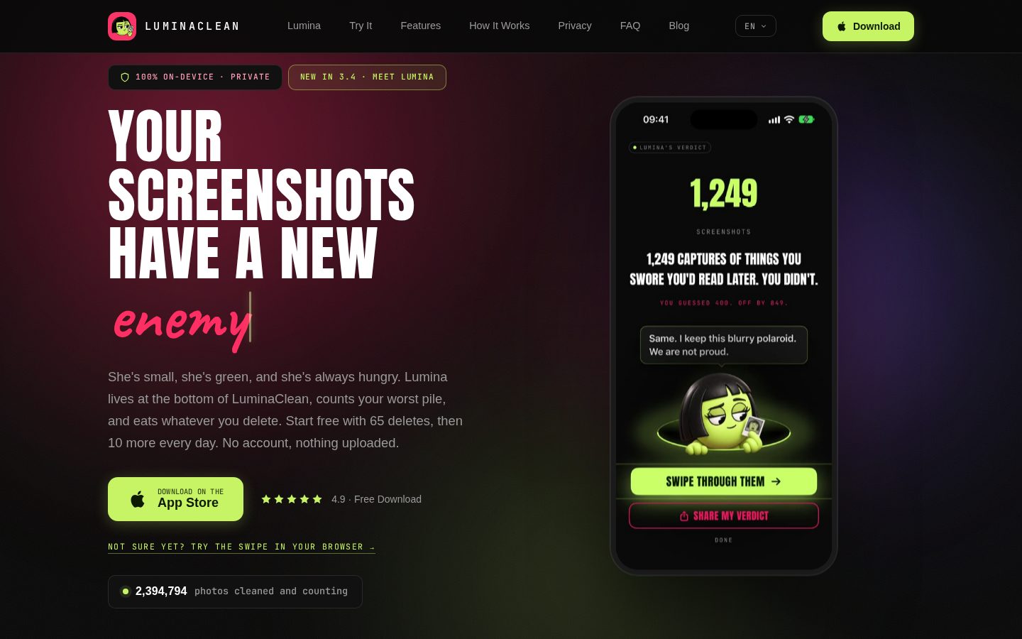 LuminaClean Homepage