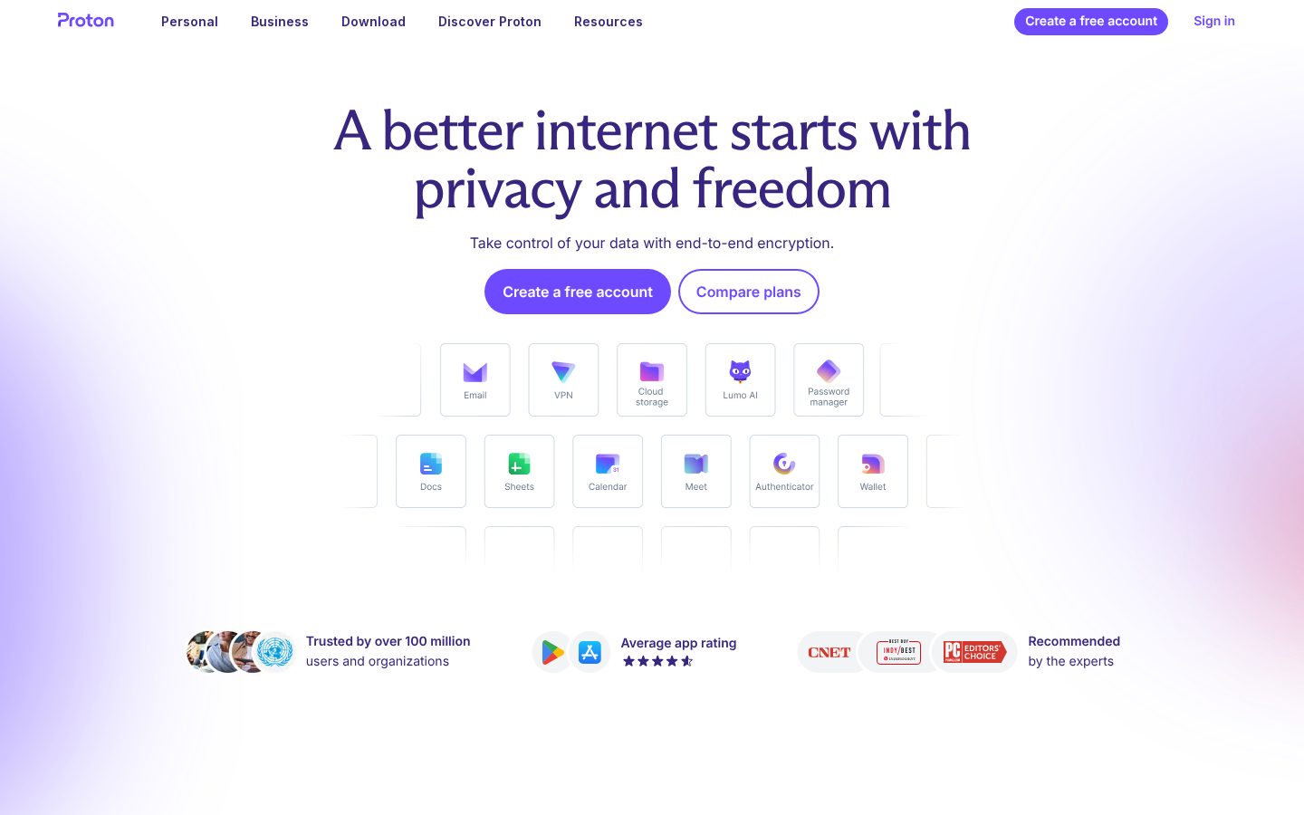 Lumo by Proton Homepage