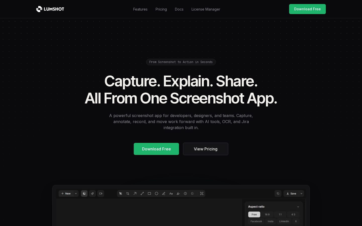Lumshot Homepage