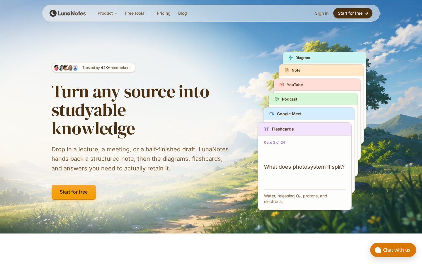 LunaNotes Homepage
