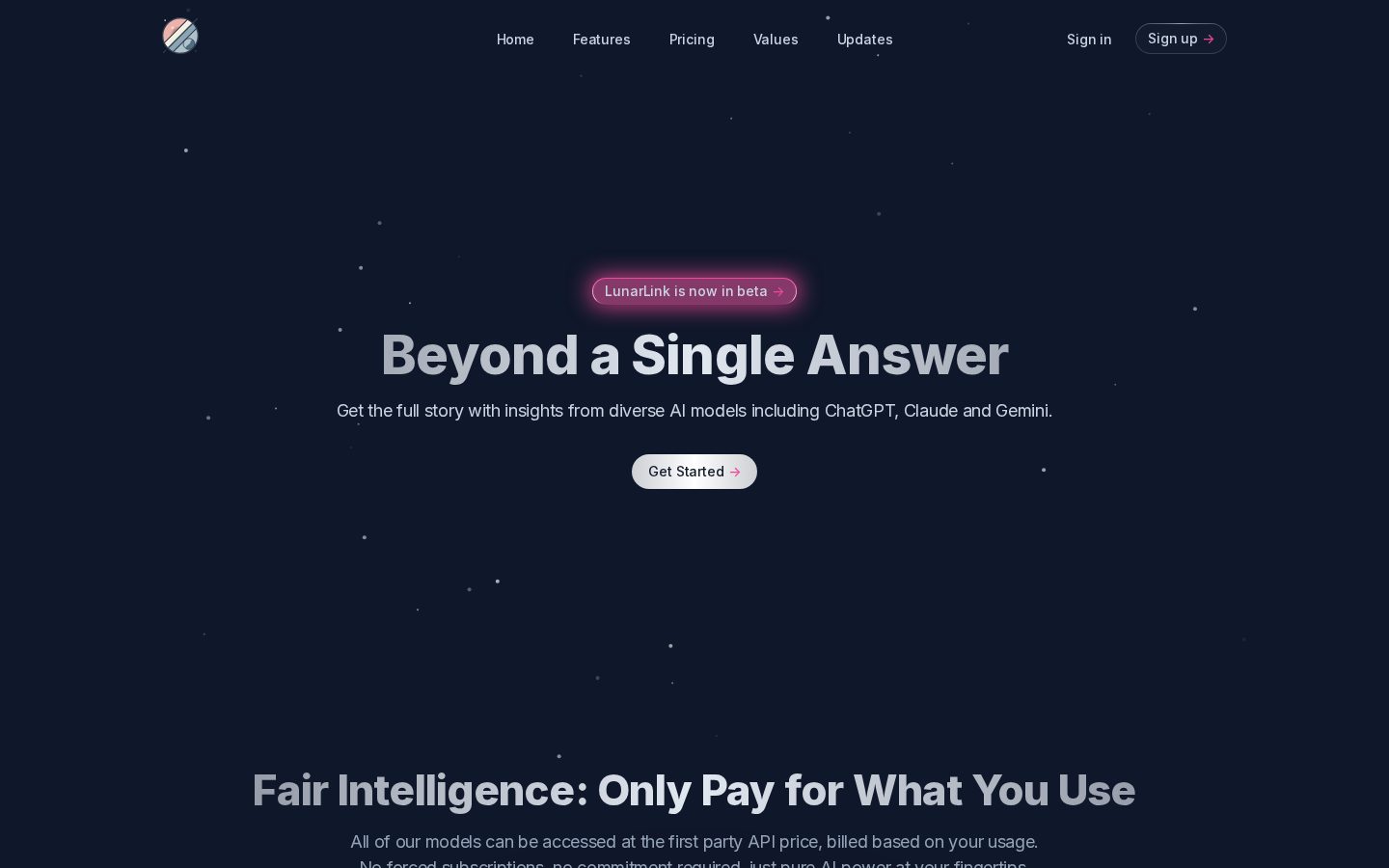 LunarLink AI Homepage