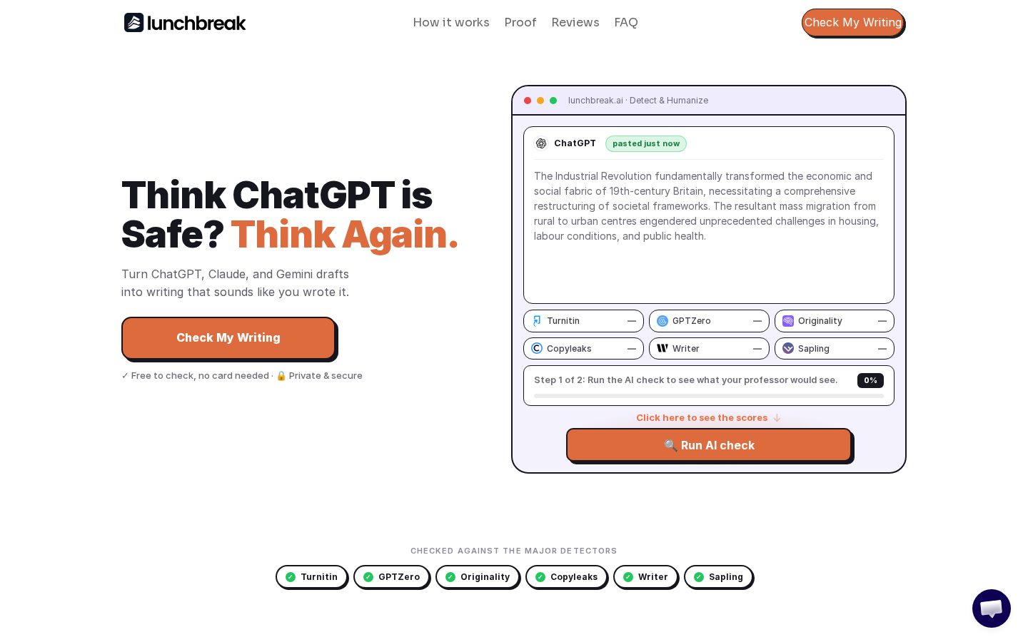 Lunchbreak AI Homepage
