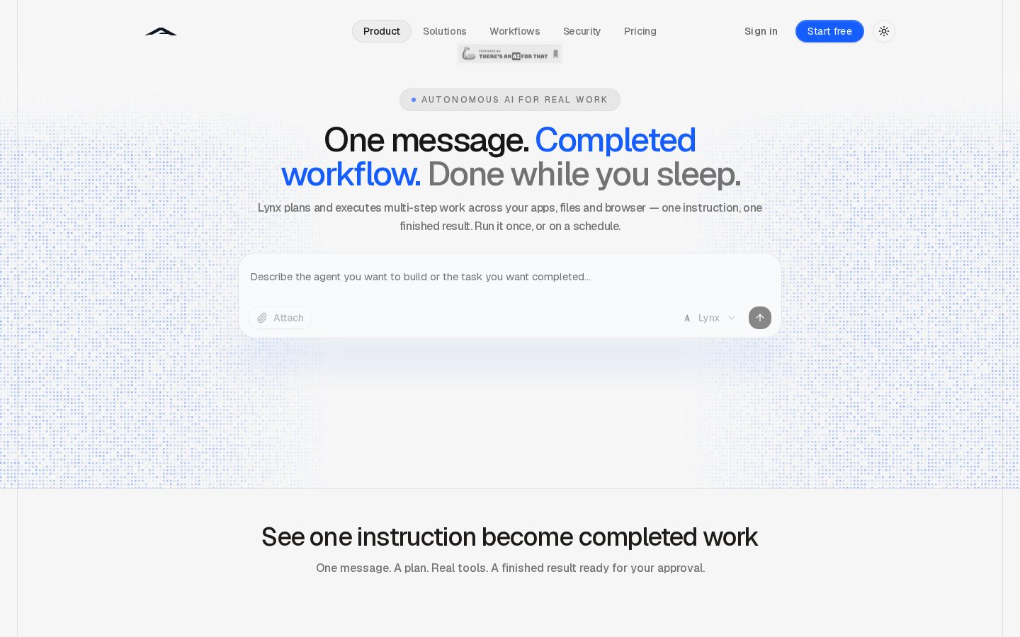 Lynx OS by Apex7 AI Homepage