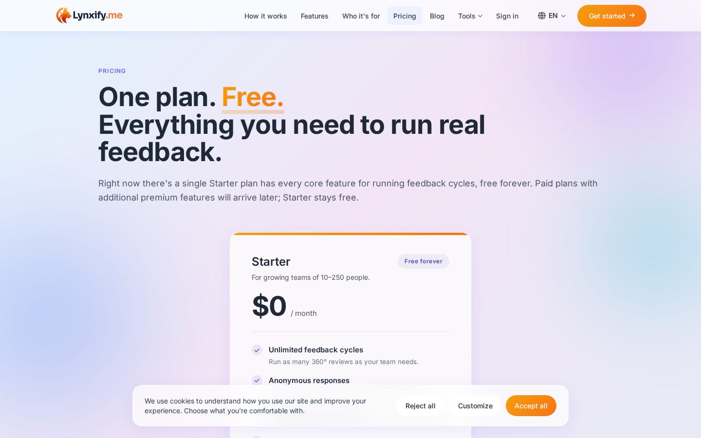 Lynxify.me Pricing