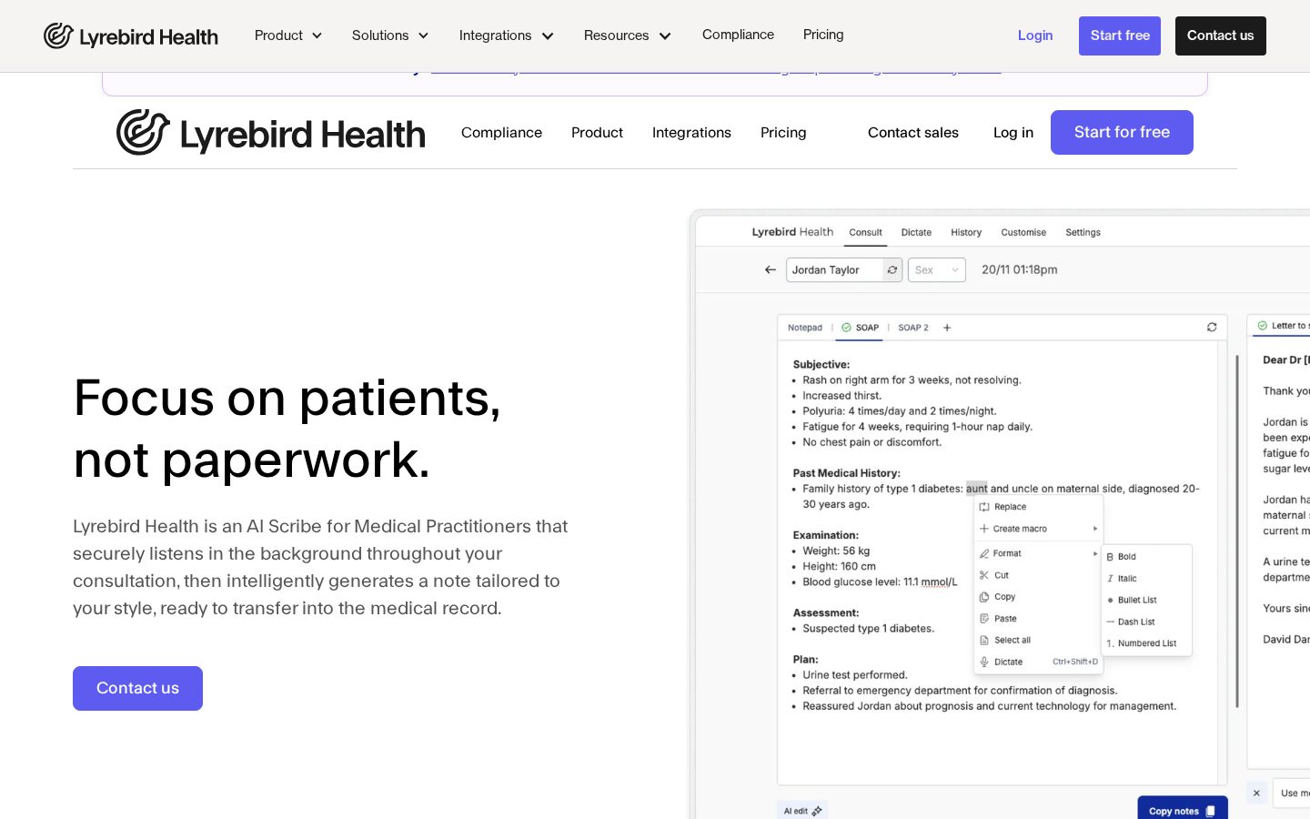 Lyrebird Health Homepage