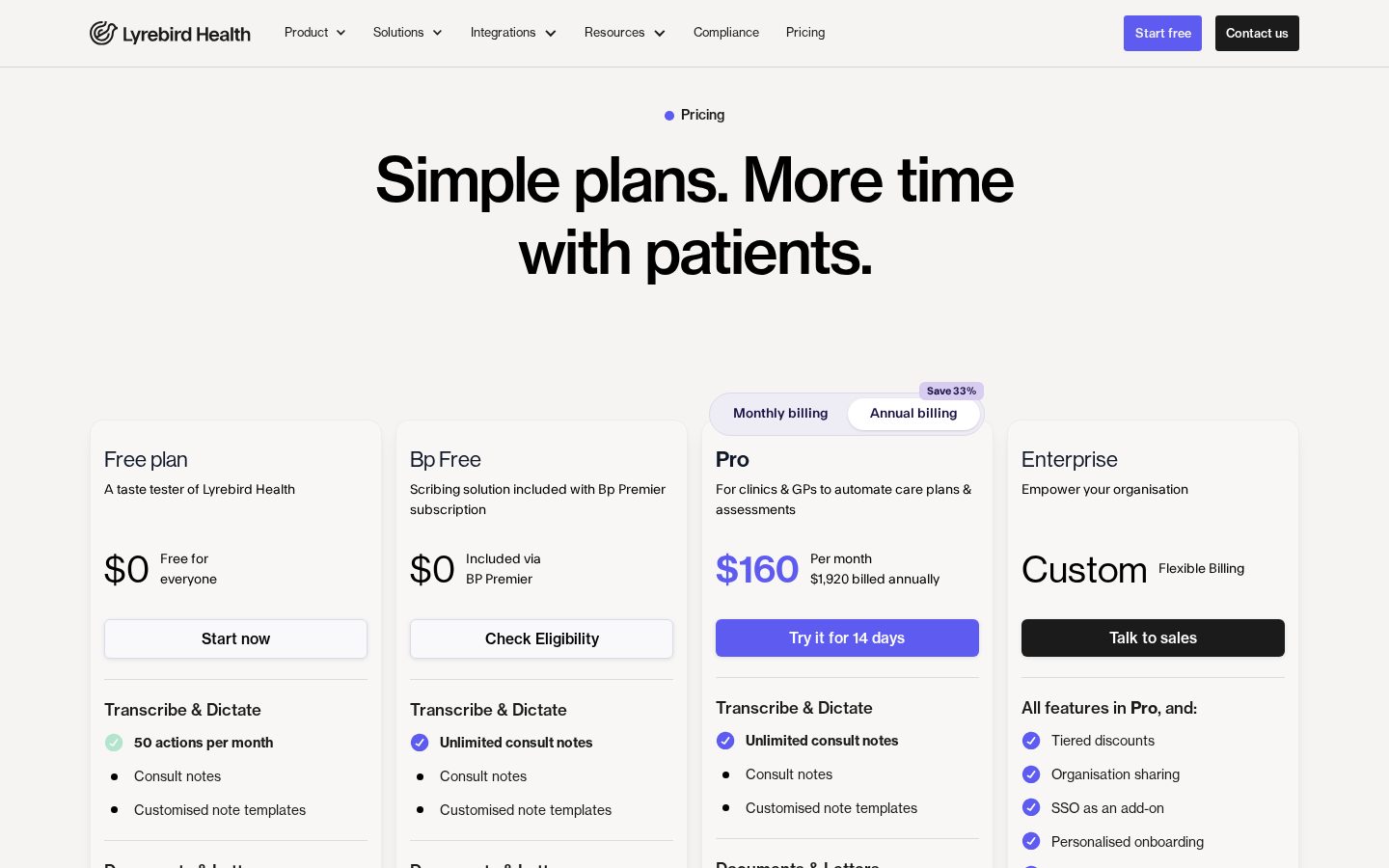 Lyrebird Health Pricing