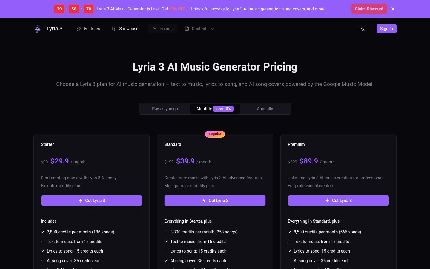 Lyria 3 AI Music Generator Pricing