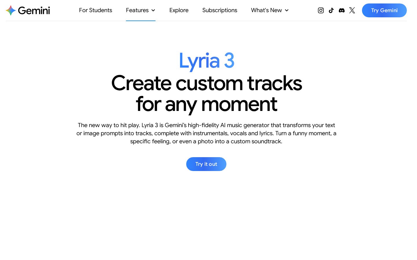 Lyria 3 by Google Deepmind Homepage