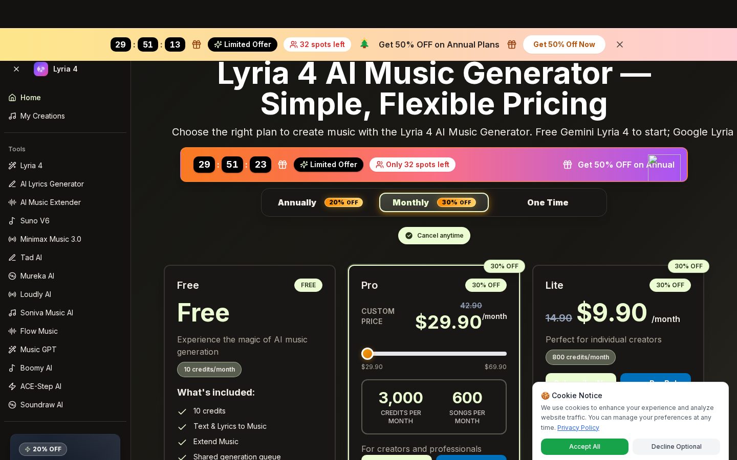 Lyria 4 AI Music Generator Pricing
