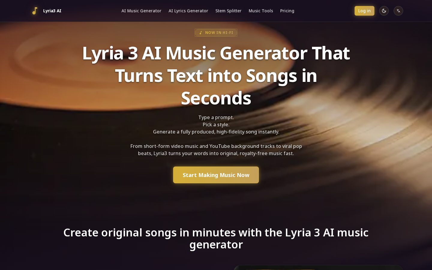 Lyria3 AI Homepage