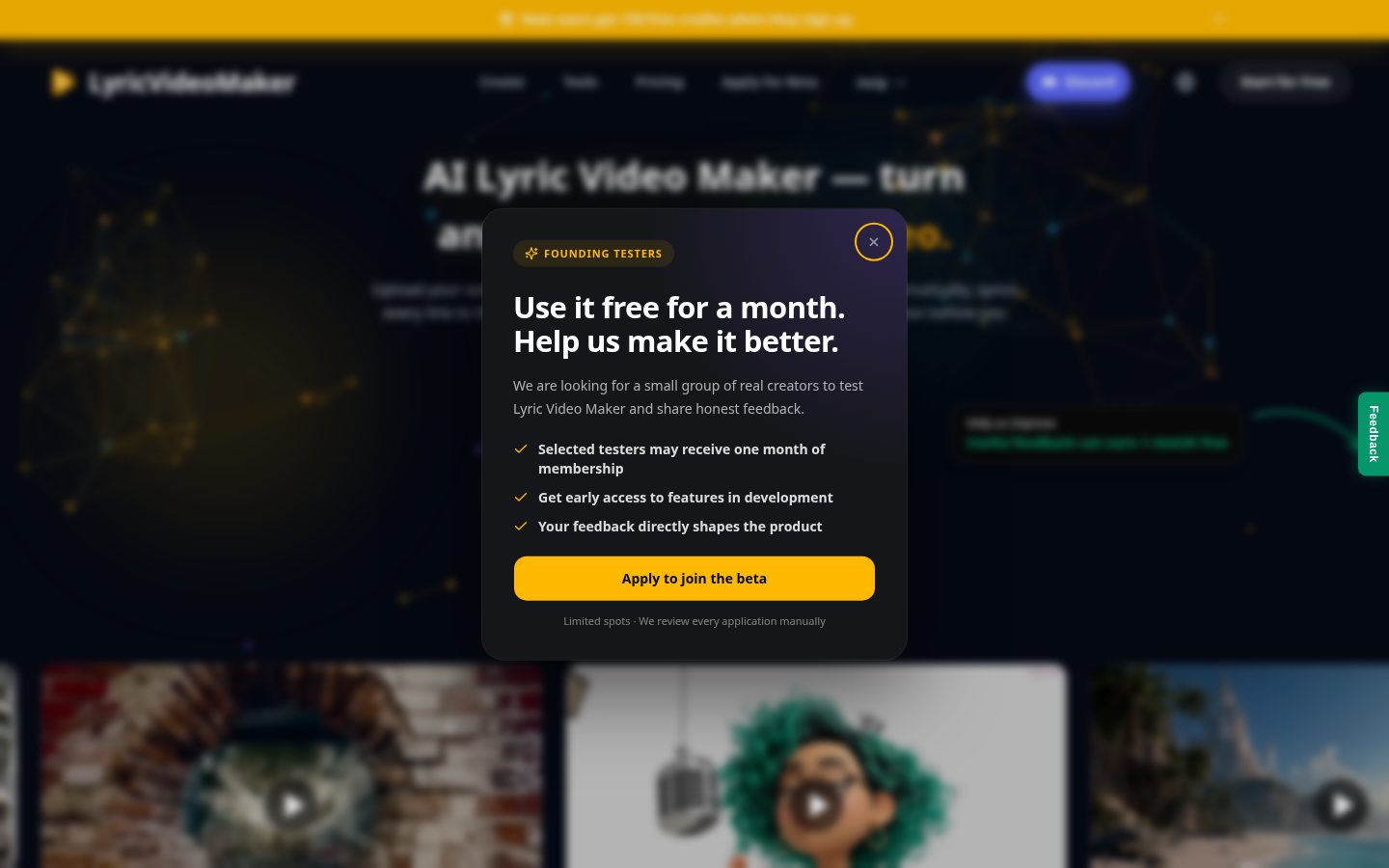 lyric video maker Homepage