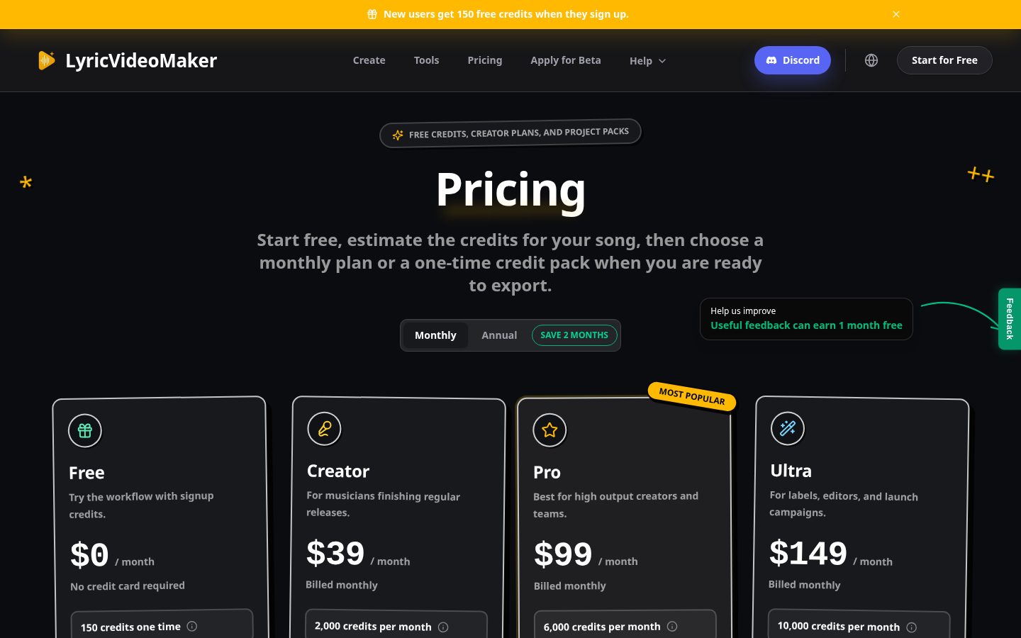 lyric video maker Pricing