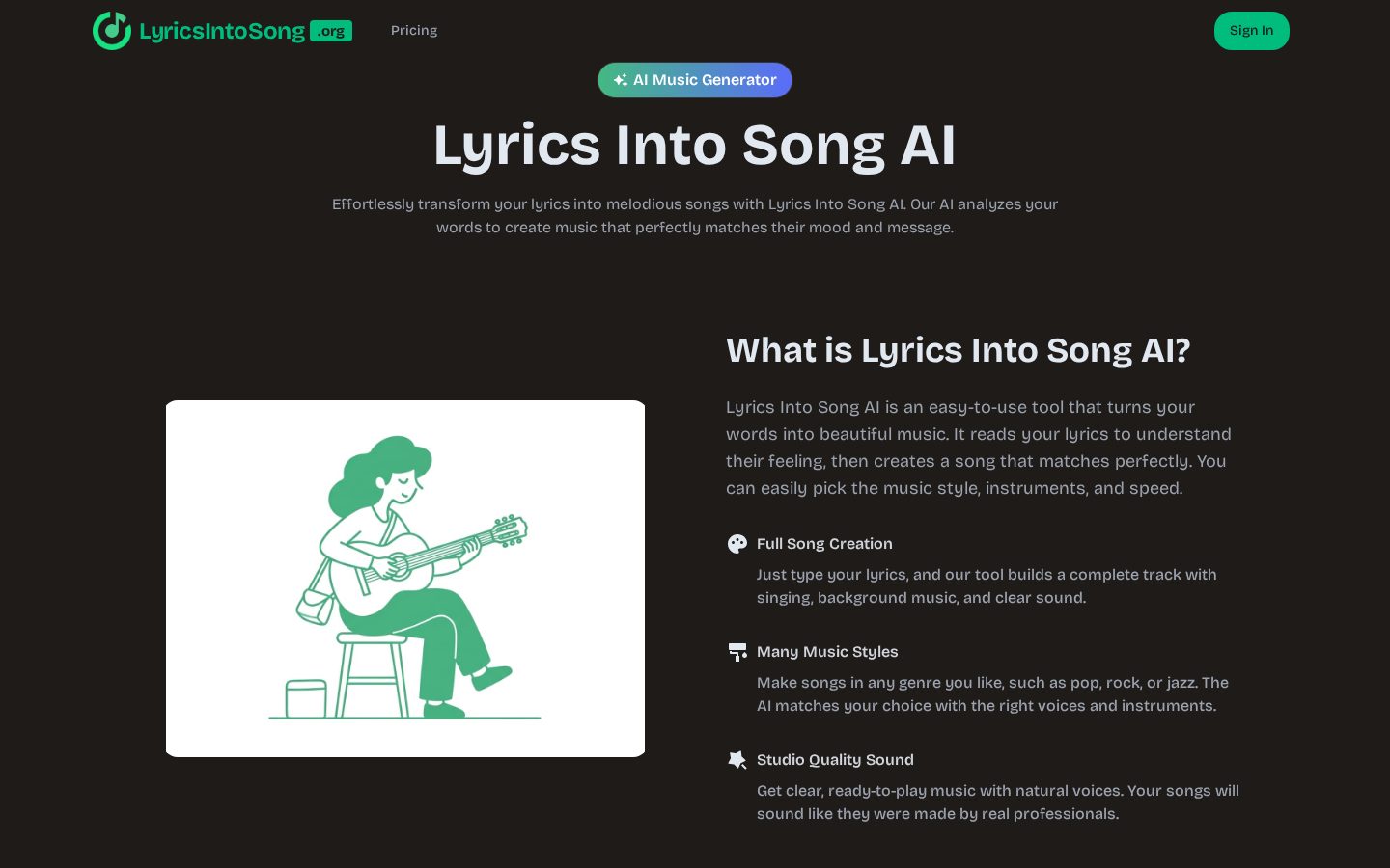 Lyrics Into Song Homepage