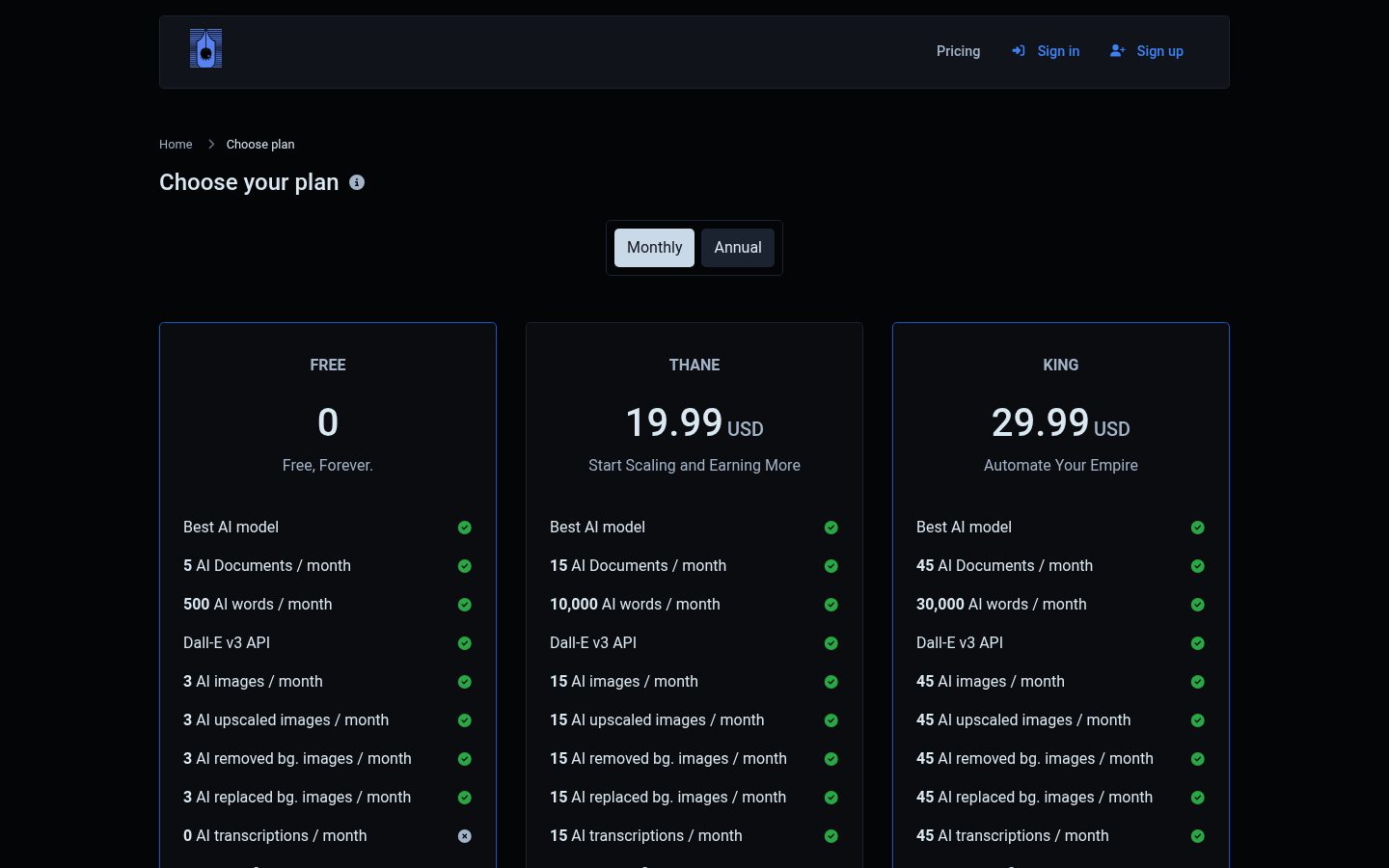 Macbeth AI Pricing