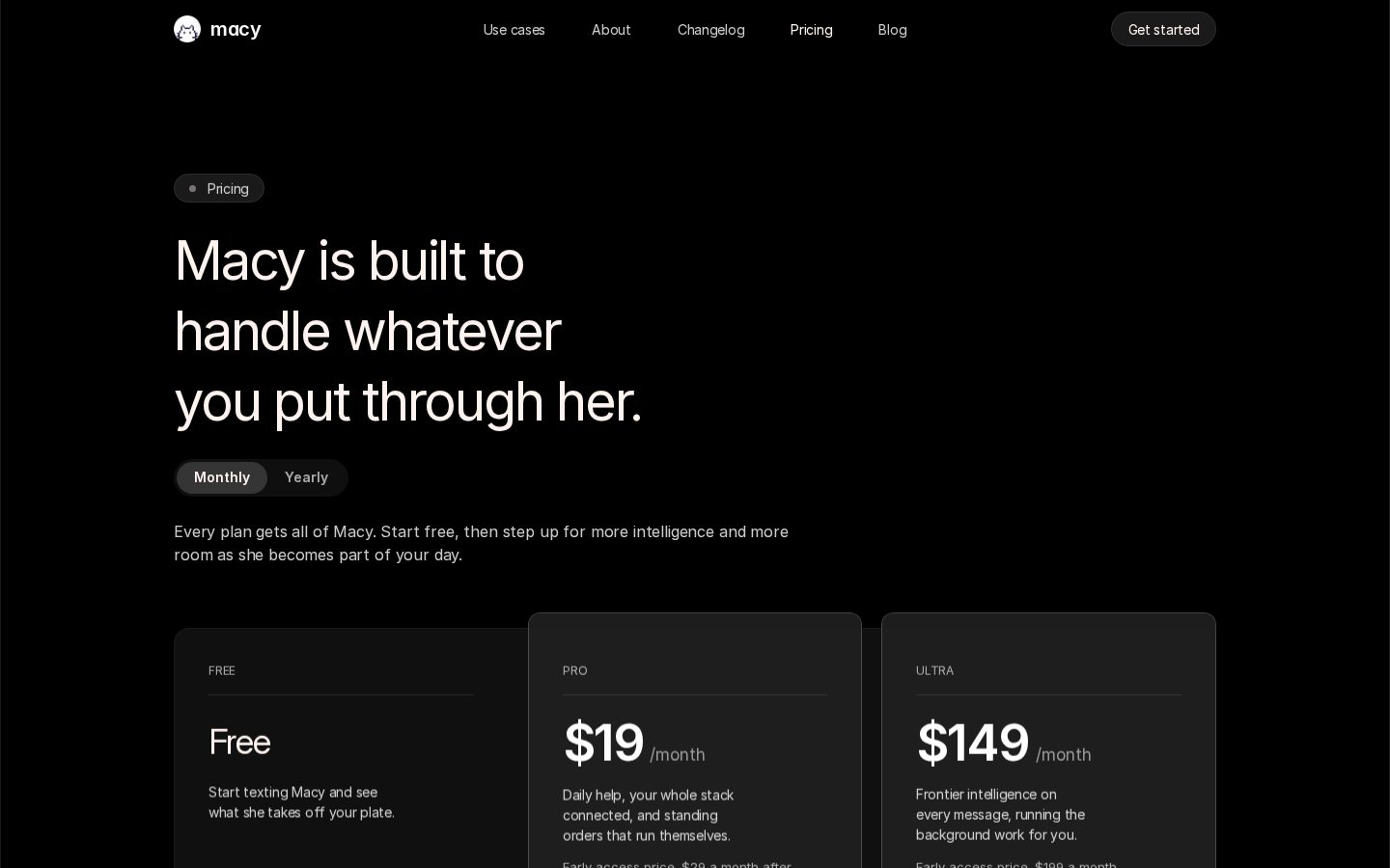 Macy Pricing