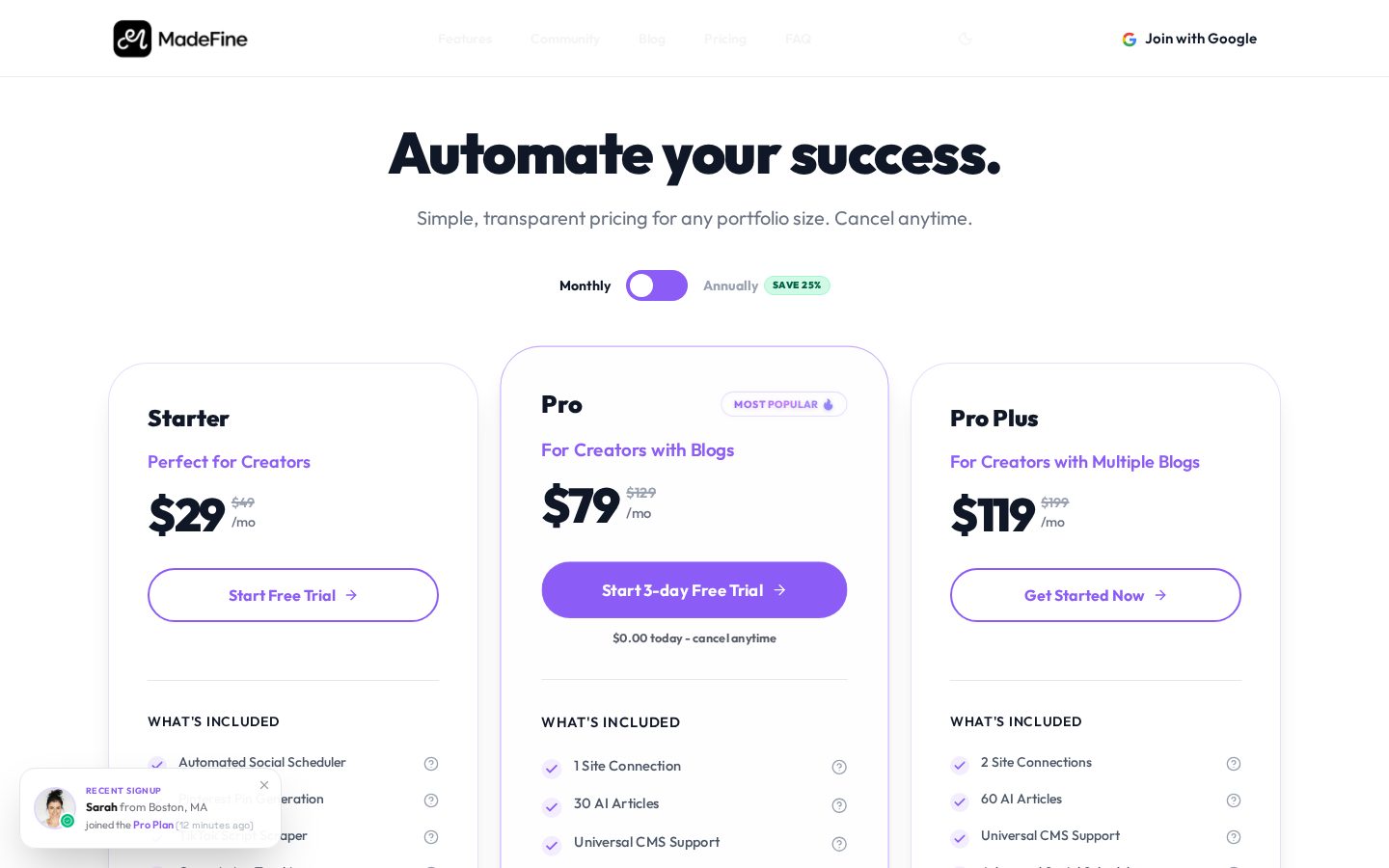 MadeFine AI Pricing