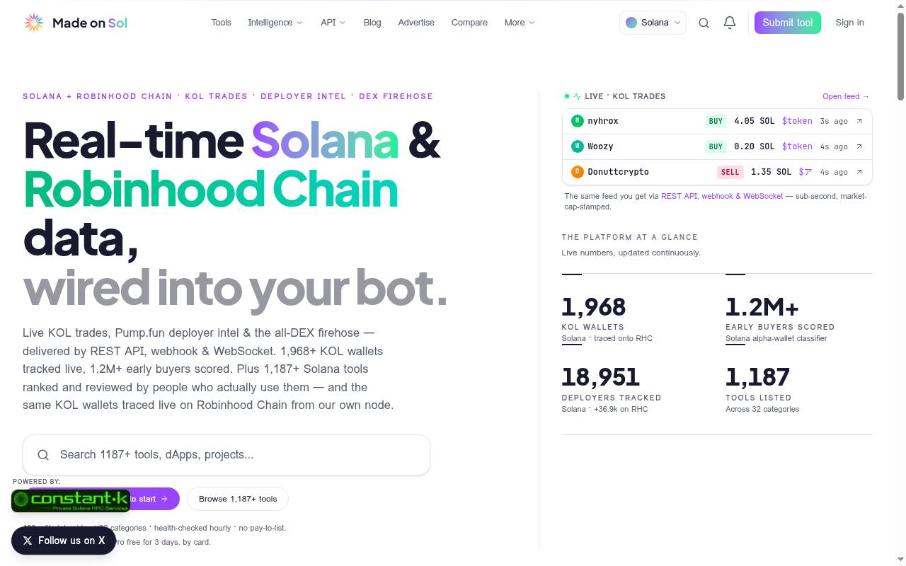 MadeOnSol Homepage
