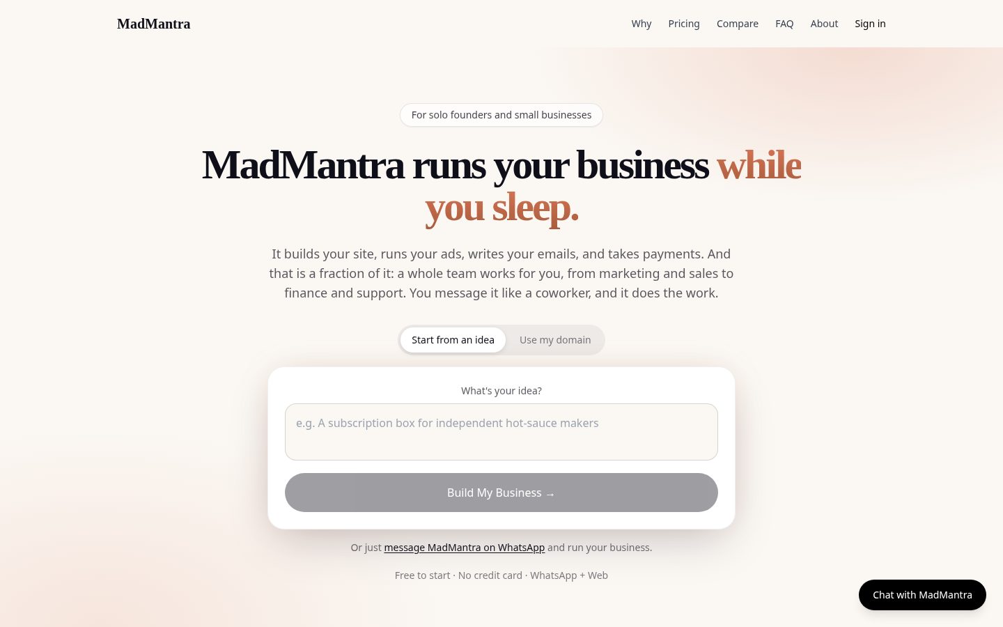 MadMantra Homepage