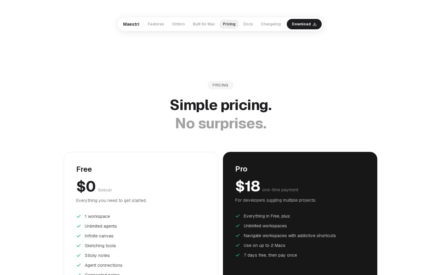 Maestri Pricing