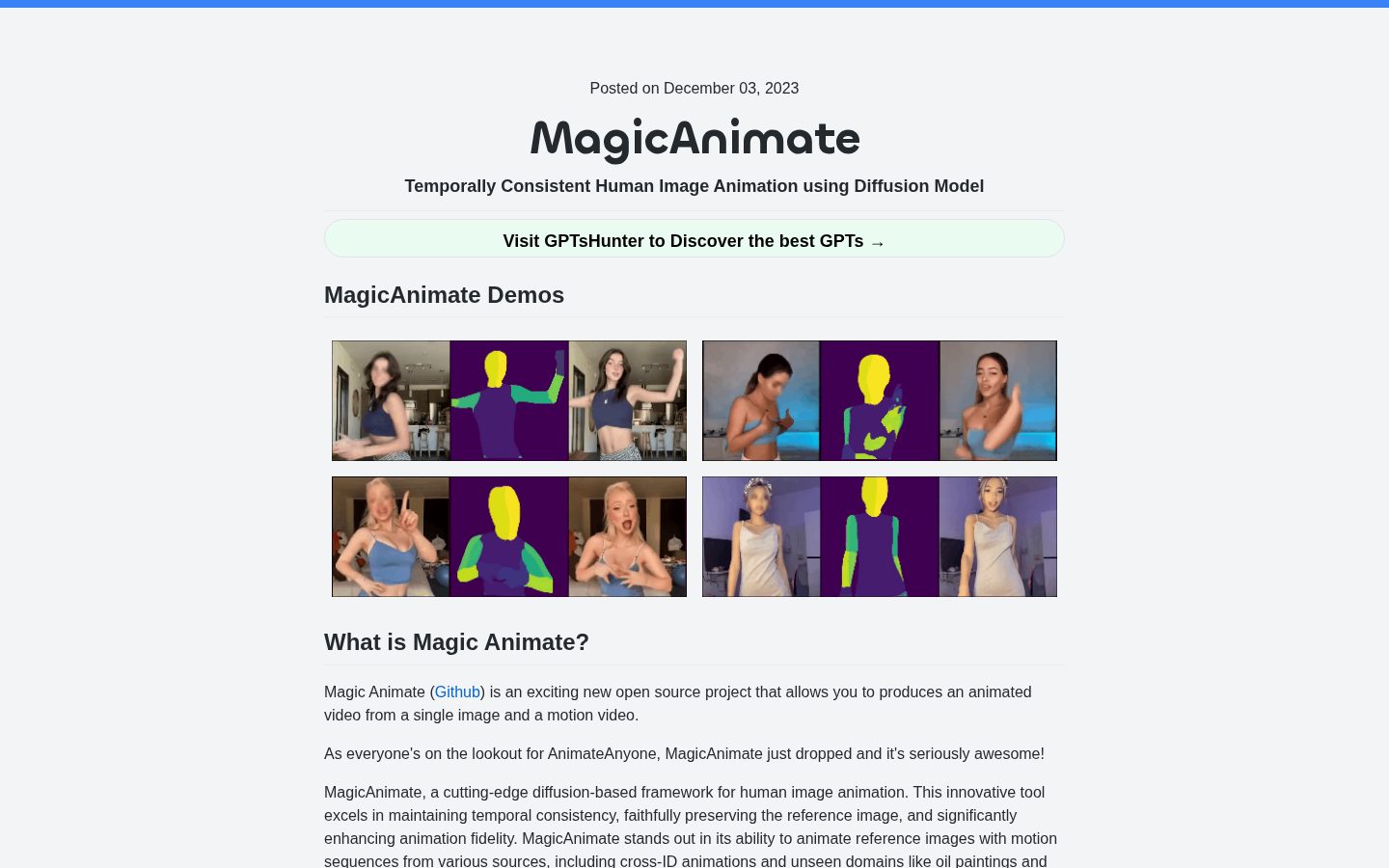 Magic Animate Homepage
