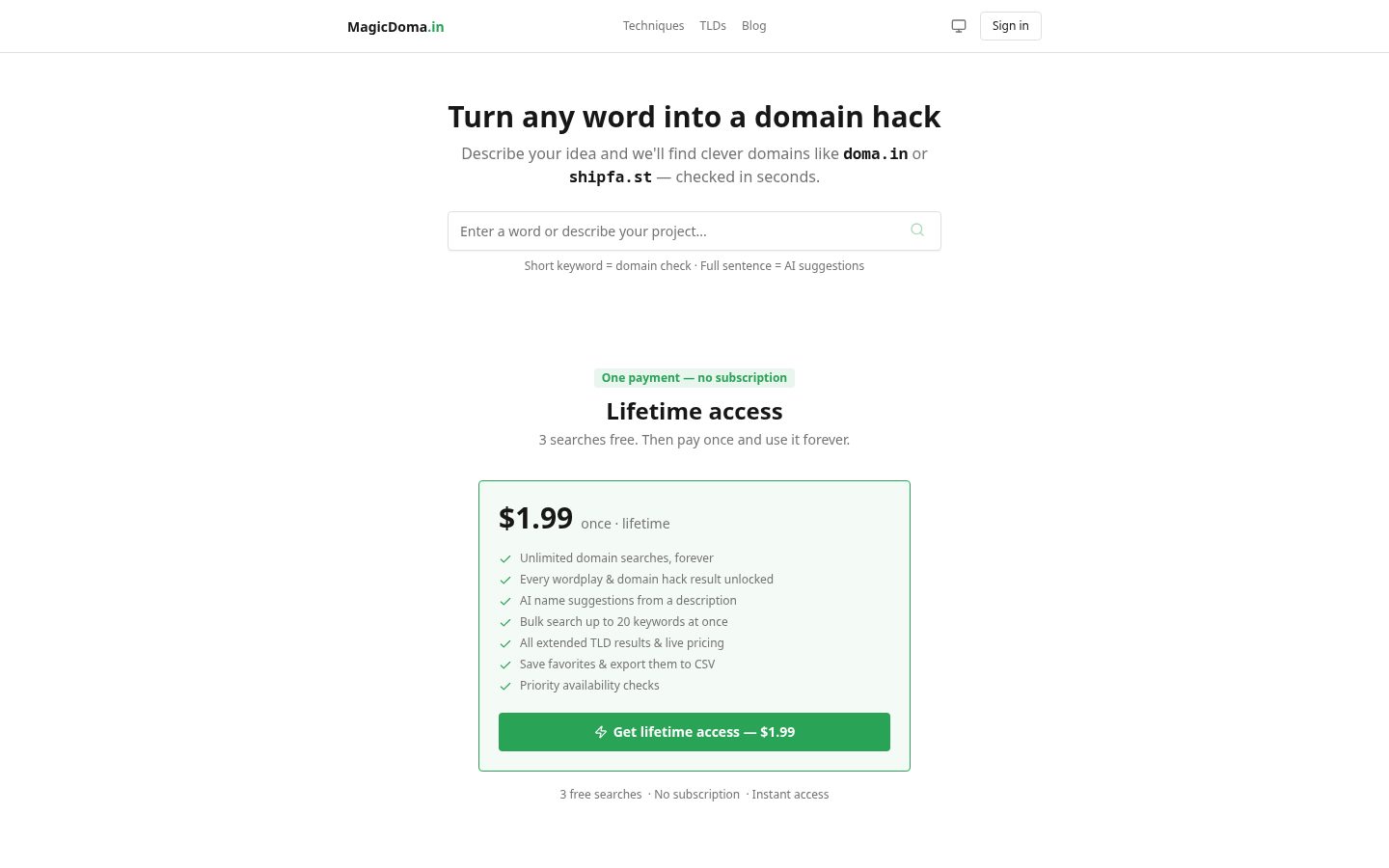 Magic Domain Homepage