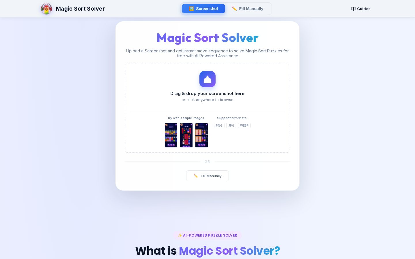Magic Sort Solver Homepage