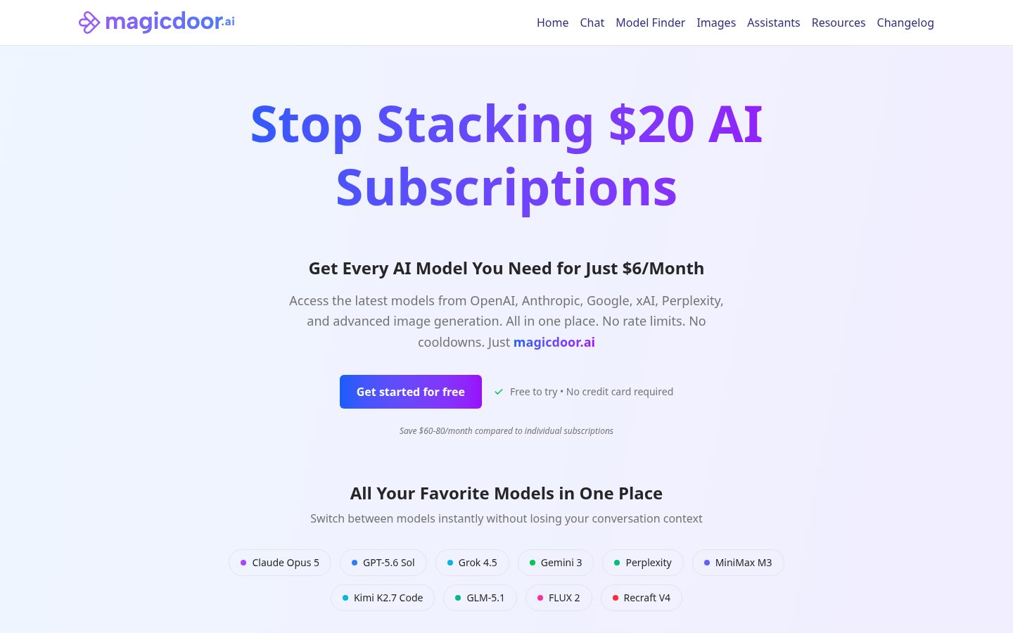 Magicdoor.ai Homepage