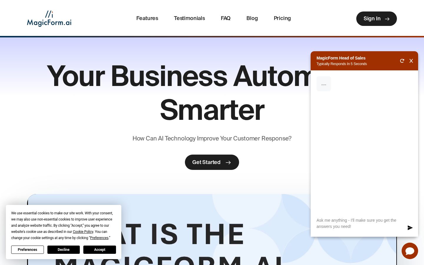 MagicForm AI Homepage