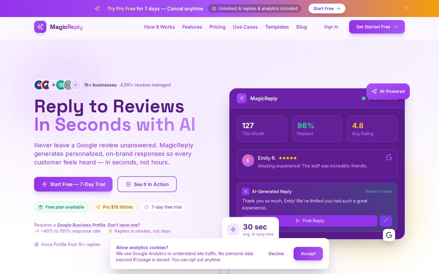 MagicReply Homepage