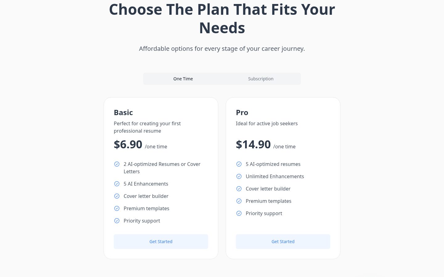 MagicResumeAI Pricing