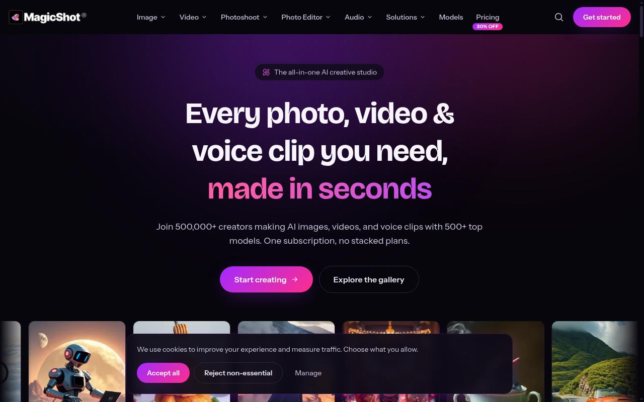 MagicShot AI Homepage