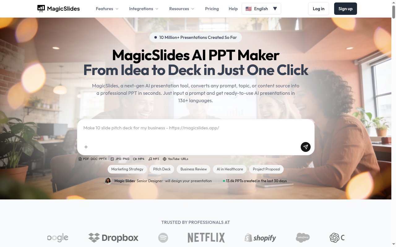 MagicSlides homepage
