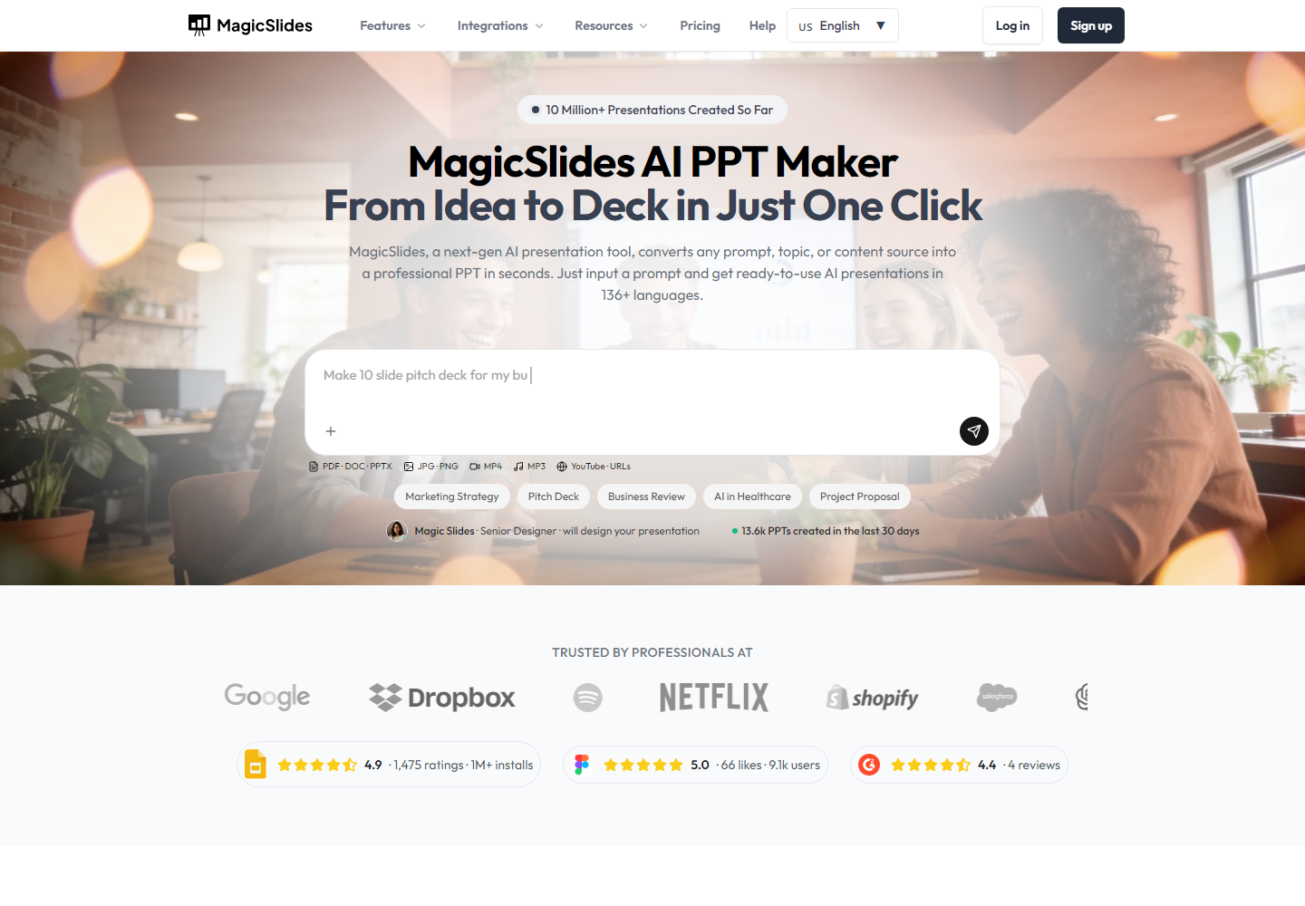 MagicSlides homepage